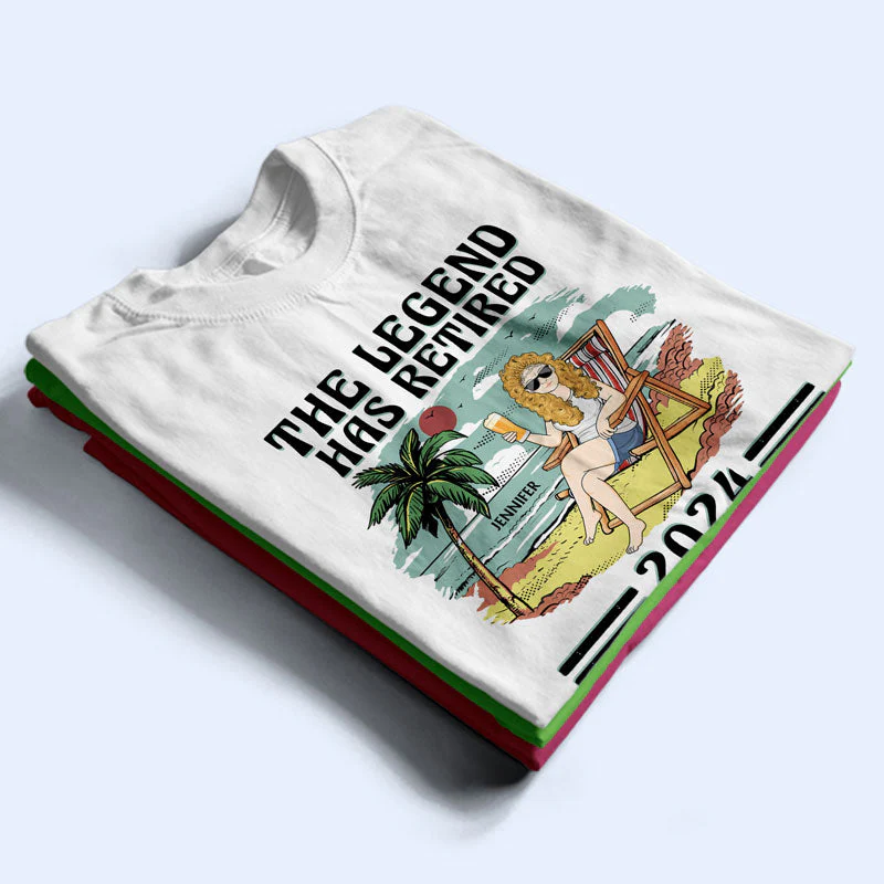 The Legend Has Retired Vintage - Retirement Gift For Beach Lovers, Dad, Mom, Grandpa, Grandma - Personalized T Shirt - Image 3