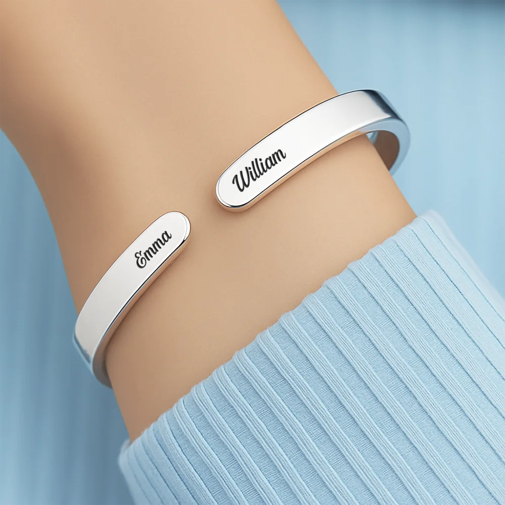 The Love Between A Mother And Daughter - Personalized Bangle Bracelet Cuff - Image 4
