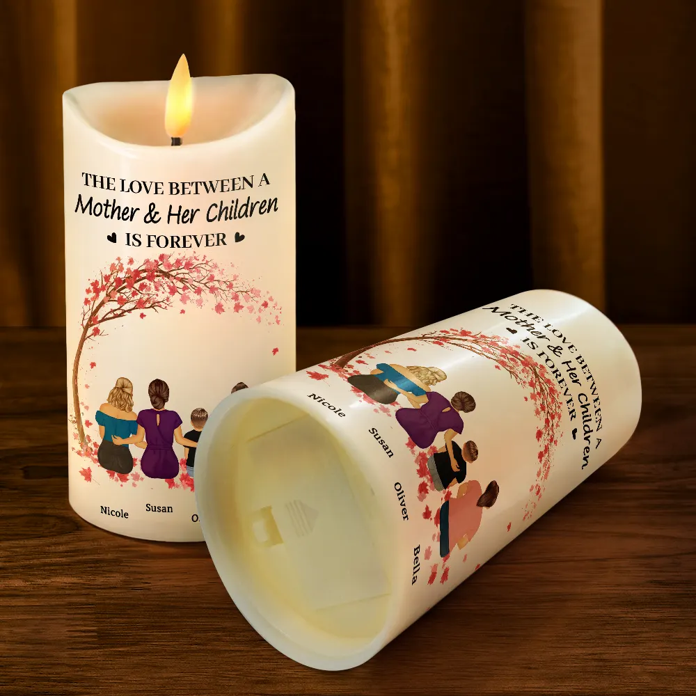 The Love Between A Mother And Her Children - Personalized Flameless LED Candle - Image 4
