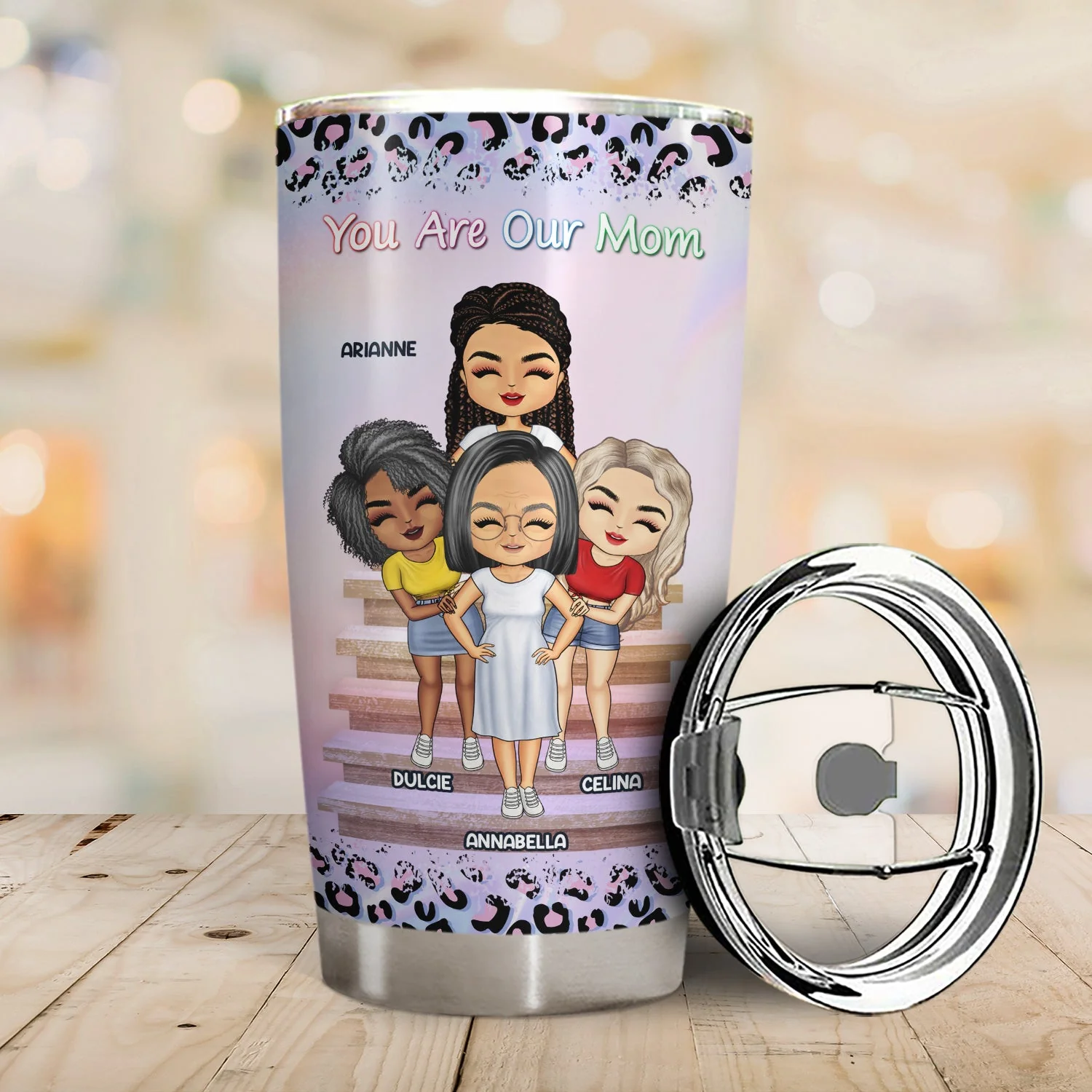 The Love Between A Mother & Daughters Is Forever - Birthday, Loving Gift For Mommy, Mother, Grandma, Grandmother - Personalized Custom Tumbler - Image 2