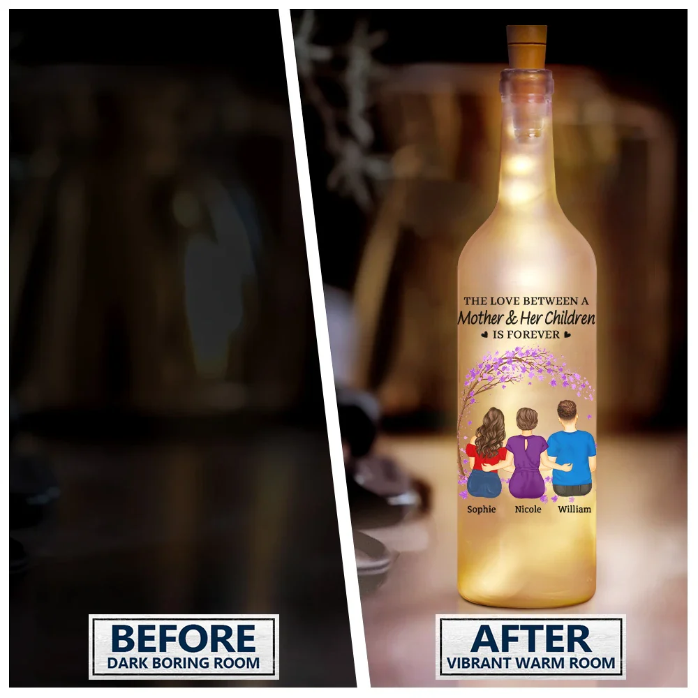 The Love Between A Mother & Her Daughters Sons - Personalized Bottle Light - Image 3