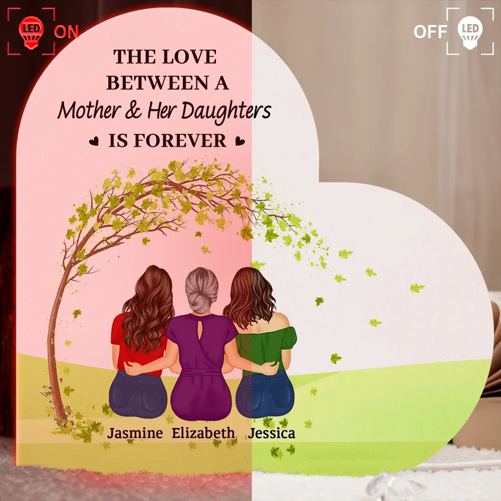 The Love Between A Mother & Her Daughters Sons - Personalized Custom Shaped Light Box - Image 3