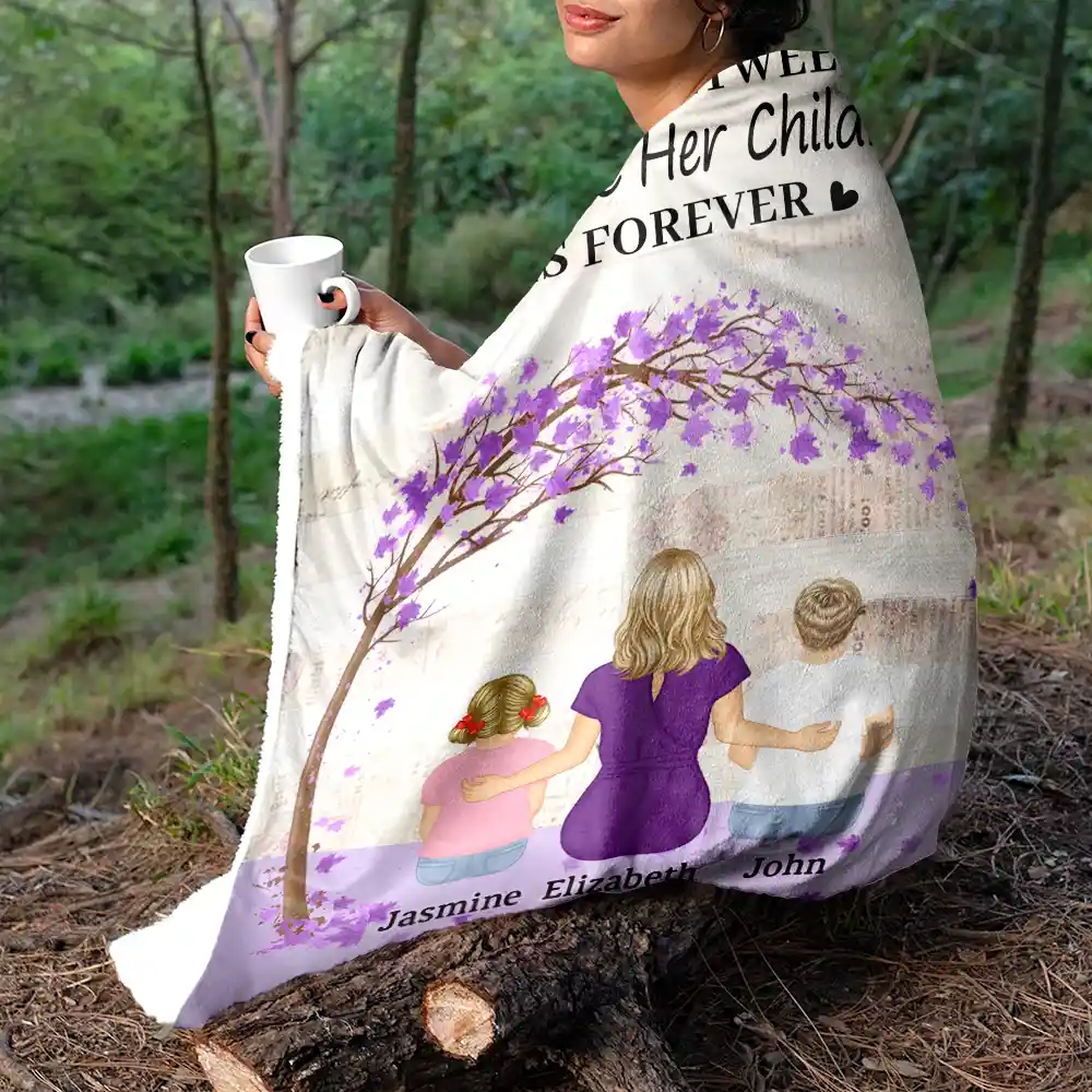 The Love Between A Mother & Her Daughters Sons - Personalized Fleece Blanket, Sherpa Blanket - Image 5