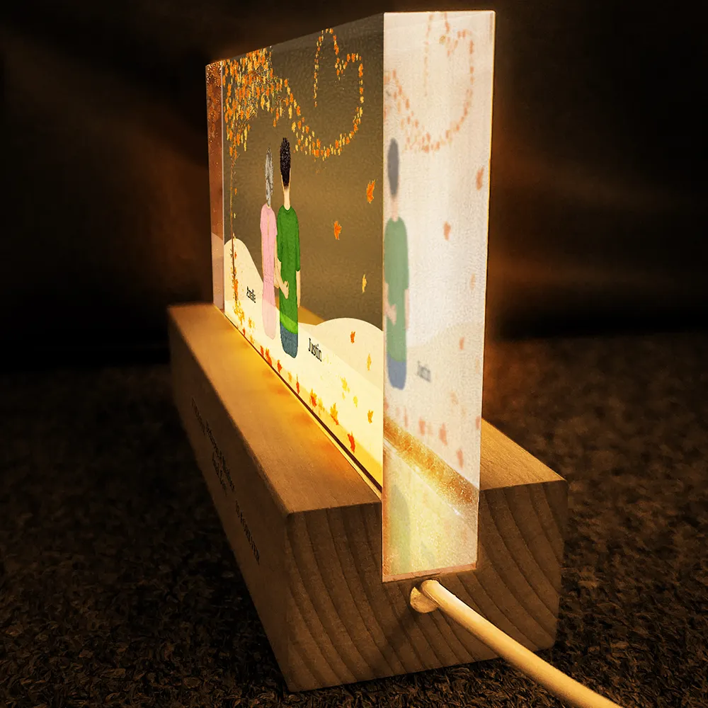 The Love Between A Mother & Her Daughters Sons - Personalized Rectangle LED Light - Image 4