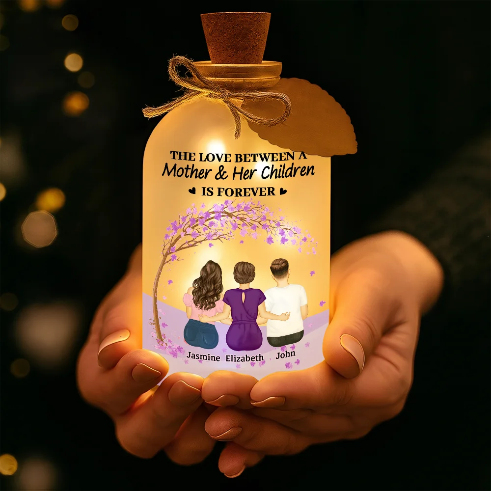 The Love Between A Mother & Her Daughters Sons - Personalized Short Bottle Light - Image 4