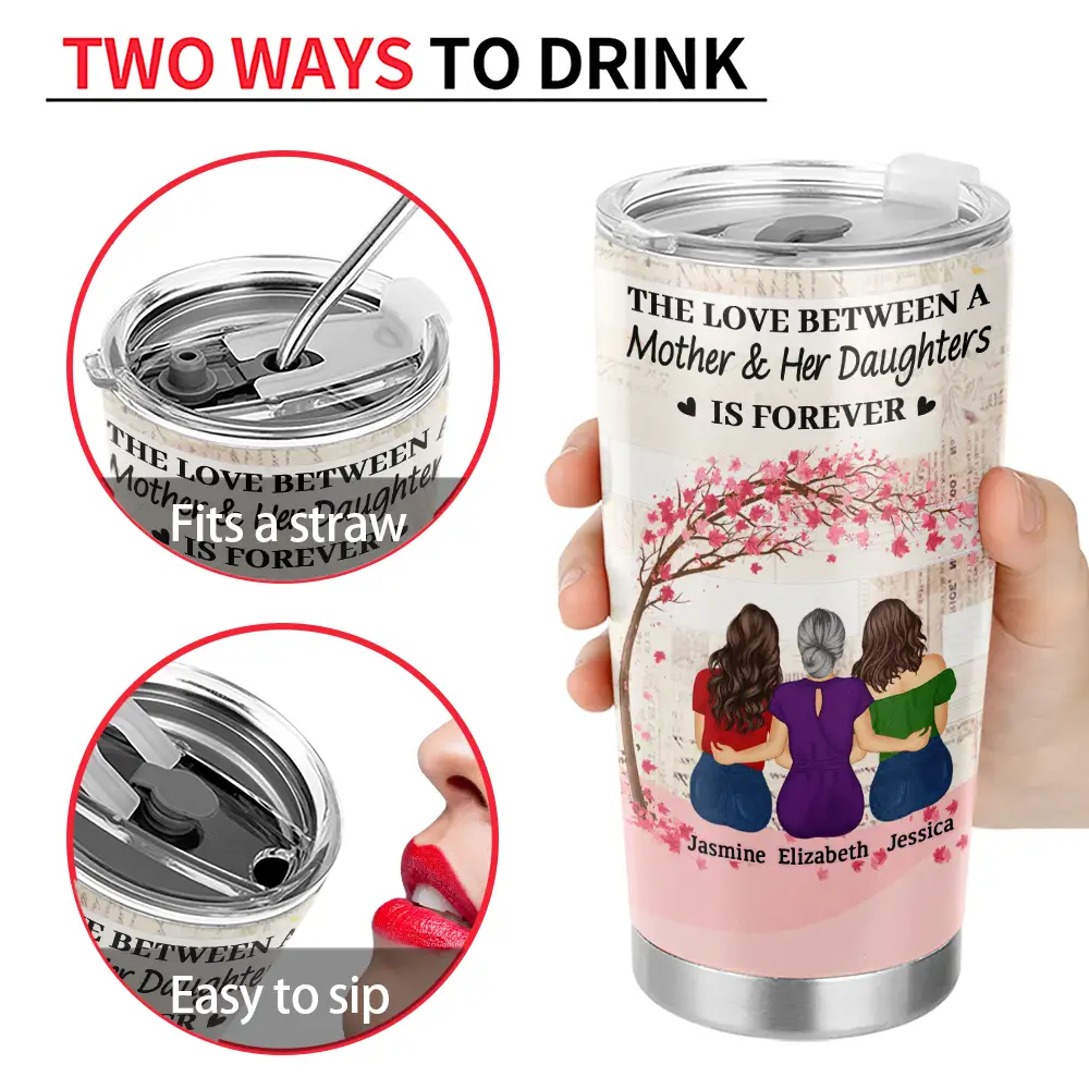 The Love Between A Mother & Her Daughters Sons - Personalized Tumbler - Image 4