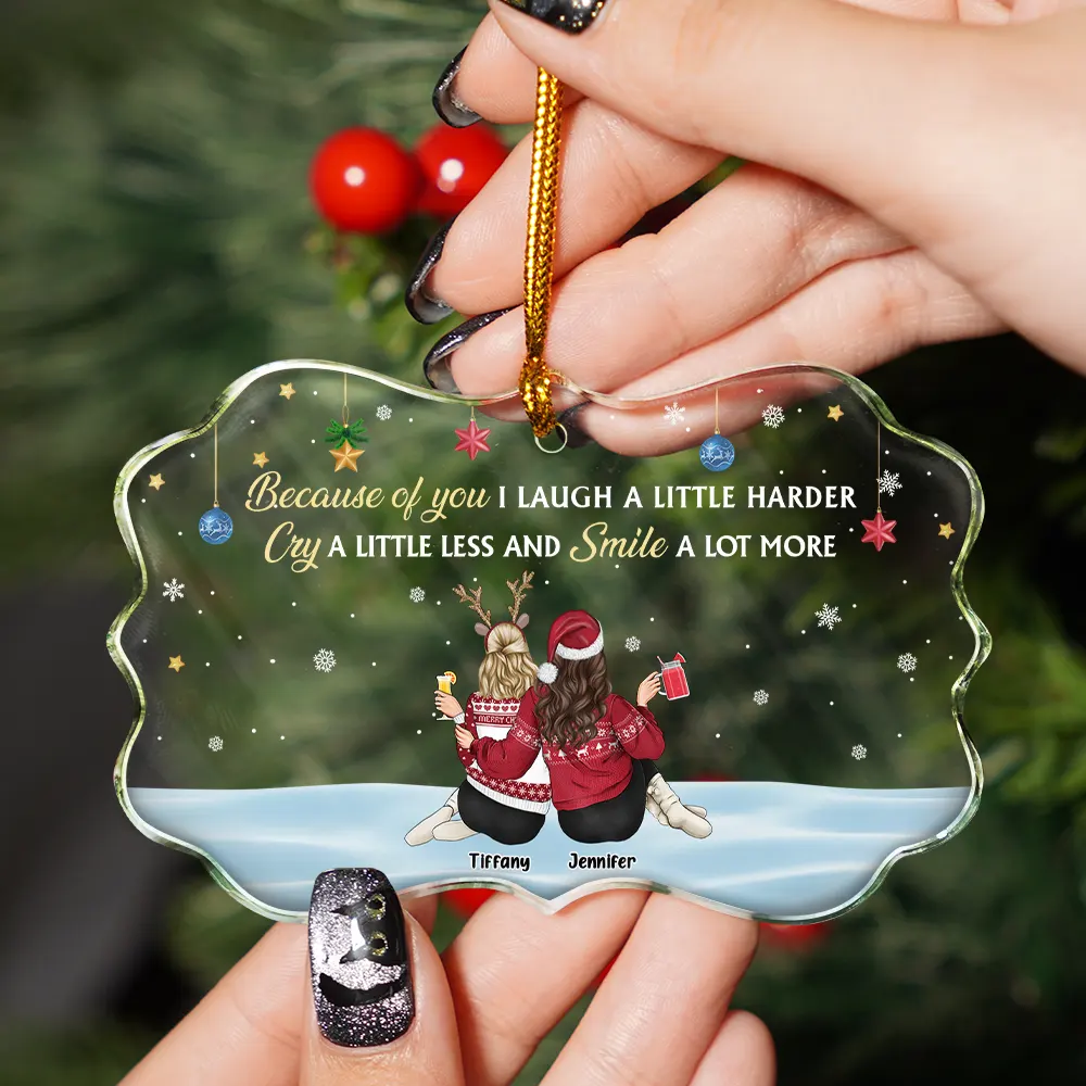 The Love Between Brothers & Sisters Is Forever - Personalized Medallion Glass Ornament - Image 2