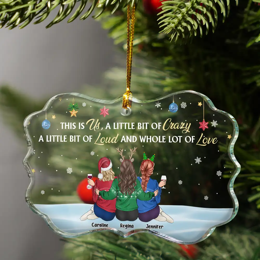 The Love Between Brothers & Sisters Is Forever - Personalized Medallion Glass Ornament - Image 3