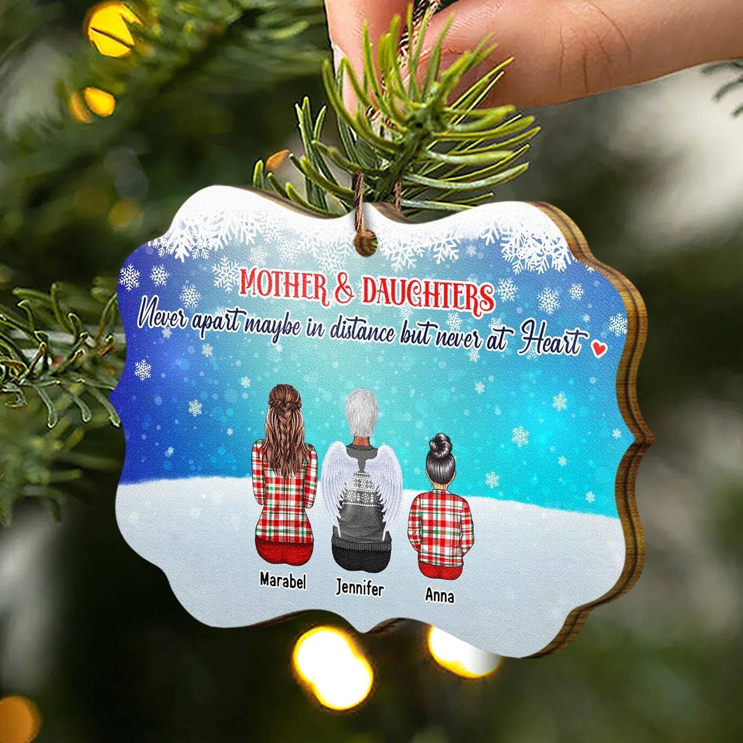 The Love Between Brothers & Sisters Is One Of Life's Greatest Blessings - Christmas Memorial Gift For Family, Siblings & BFF Besties - Personalized Wooden Ornament - Image 2