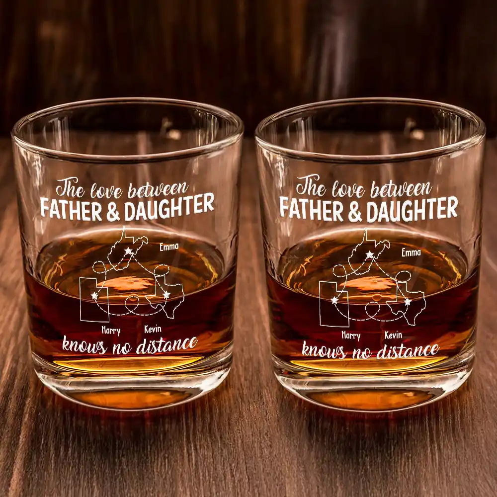 The Love Between Father And Daughter - Personalized Whiskey Glass - Image 2