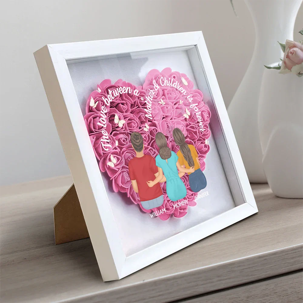 The Love Between Mother And Daughters Is Forever - Personalized Flower Shadow Box - Image 2