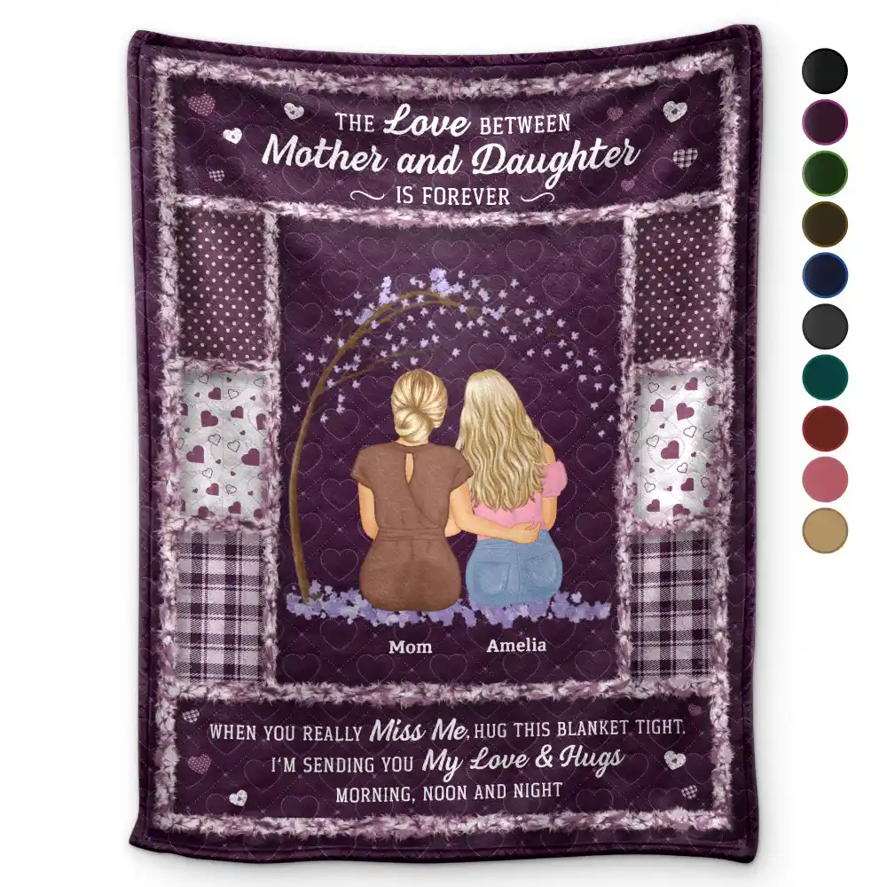 The Love Between Mother And Daughters - Personalized Fleece Blanket, Sherpa Blanket - Image 2