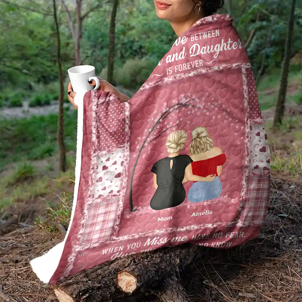 The Love Between Mother And Daughters - Personalized Fleece Blanket, Sherpa Blanket - Image 6