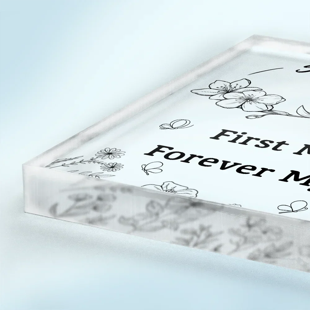 The Love Between Mother & Daughter Is Forever Infinity - Personalized Square Shaped Acrylic Plaque - Image 3