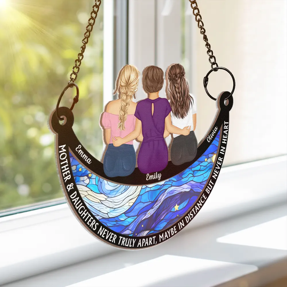 The Love Between Mother & Daughter Is Forever - Personalized Window Hanging Suncatcher Ornament - Image 3