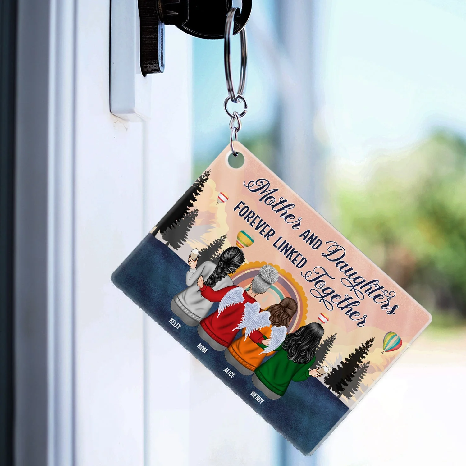 The Love Between Mother Daughters - Gift For Mother Daughter - Personalized Custom Acrylic Keychain - Image 3