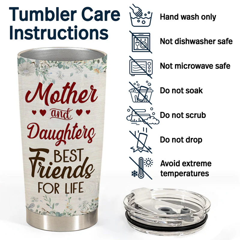 The Love Between Mother & Daughters Is Forever - Mother Gift - Personalized Custom Tumbler - Image 5