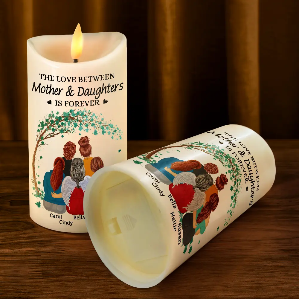 The Love Between Mother & Daughters Is Forever - Personalized Flameless LED Candle - Image 4