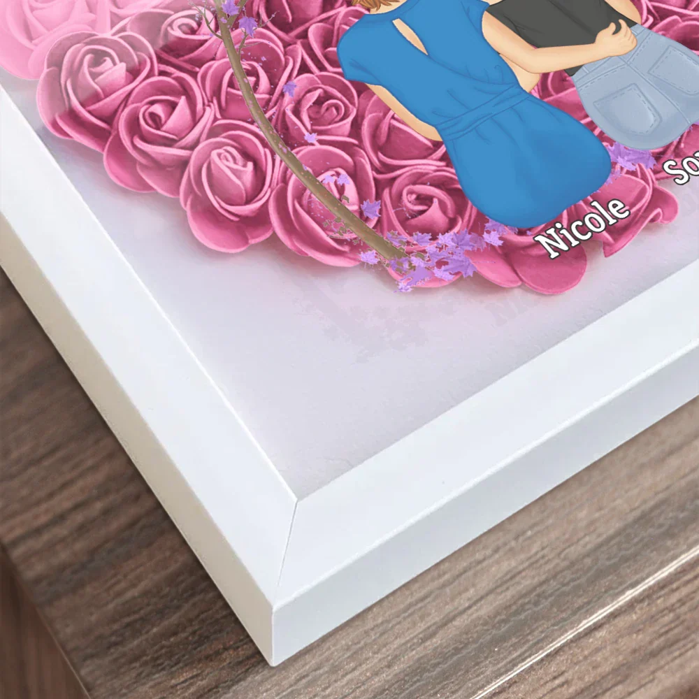 The Love Between Mother & Daughters Is Forever - Personalized Flower Shadow Box - Image 4