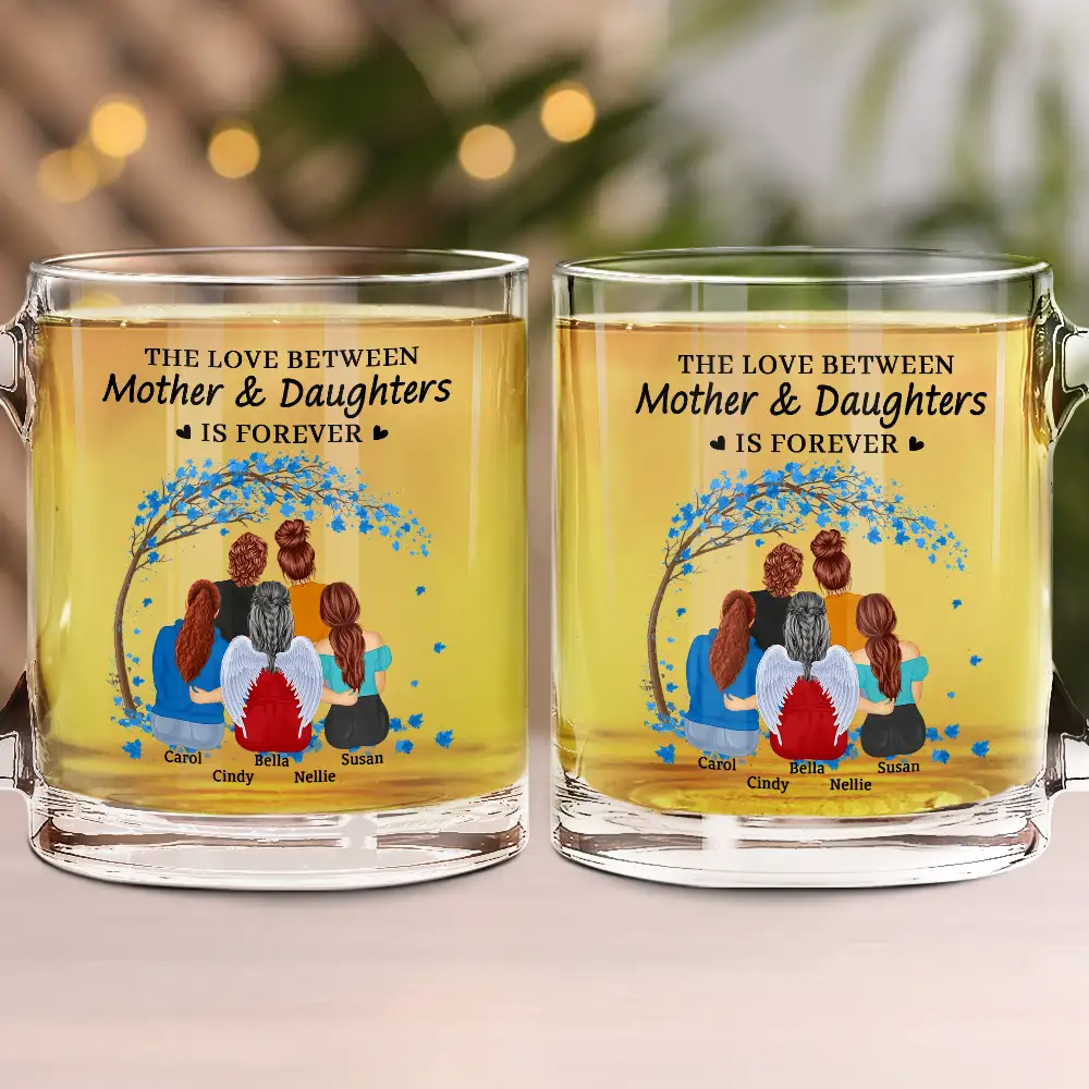The Love Between Mother & Daughters Is Forever - Personalized Glass Mug - Image 2