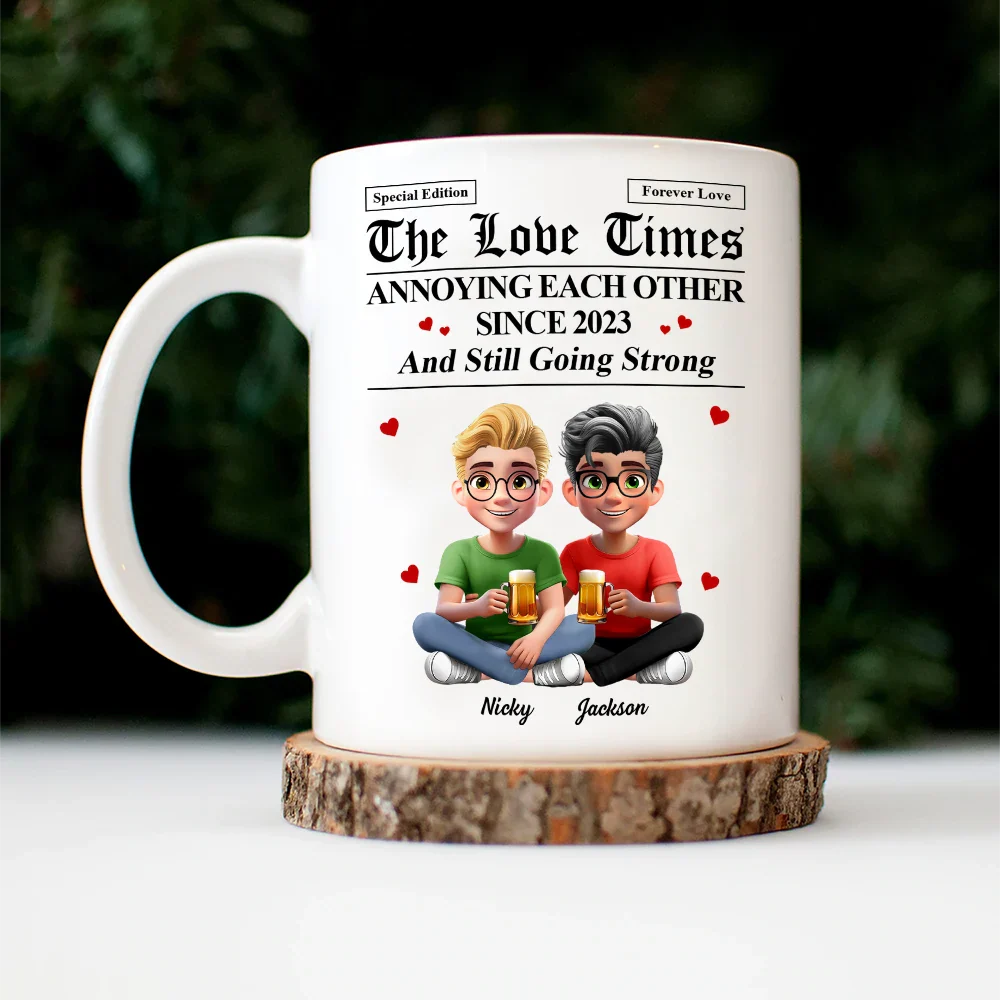 The Love Times Newspaper Theme - Personalized Mug - Image 4