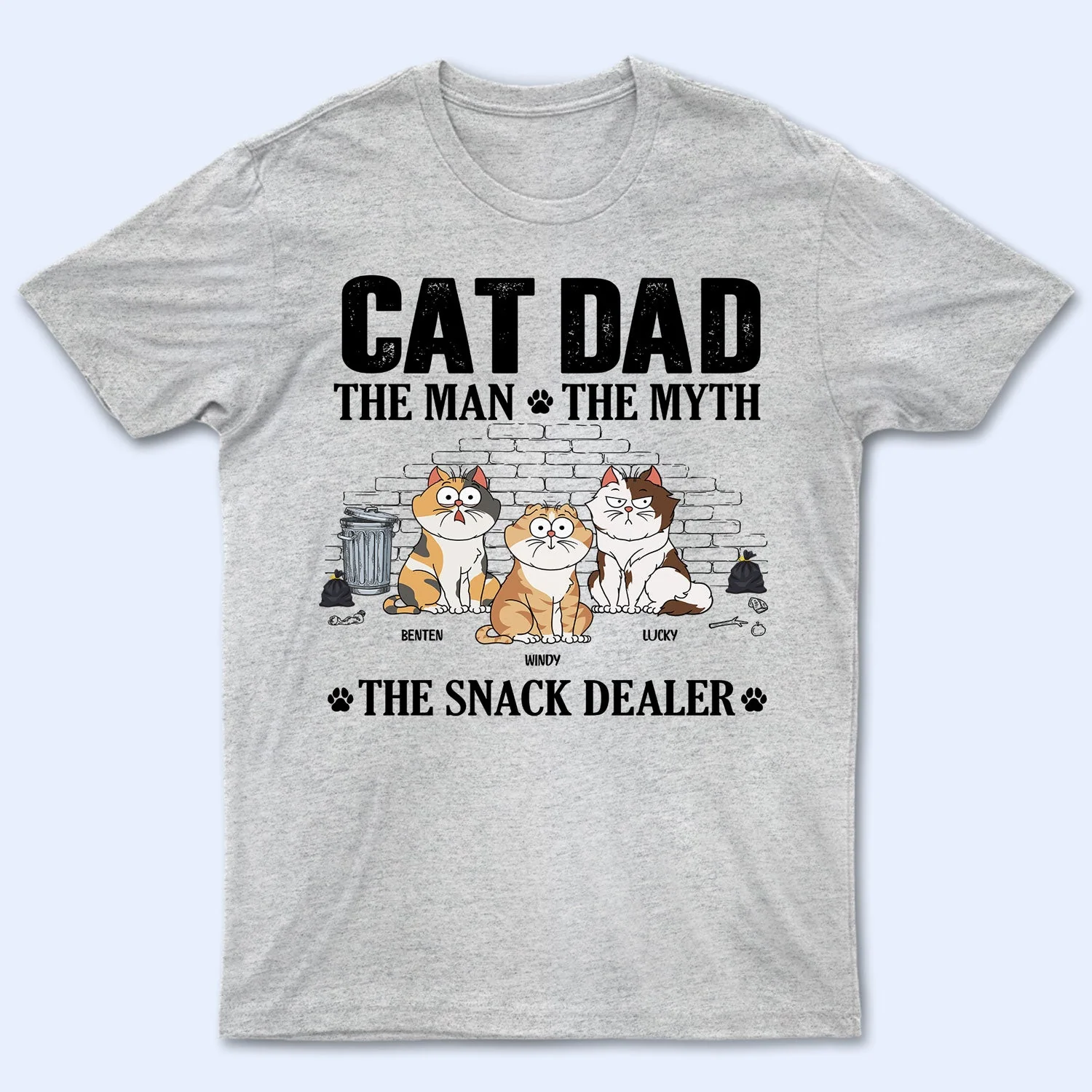 The Man The Myth The Snack Dealer - Gift For Cat Dad - Personalized T Shirt
