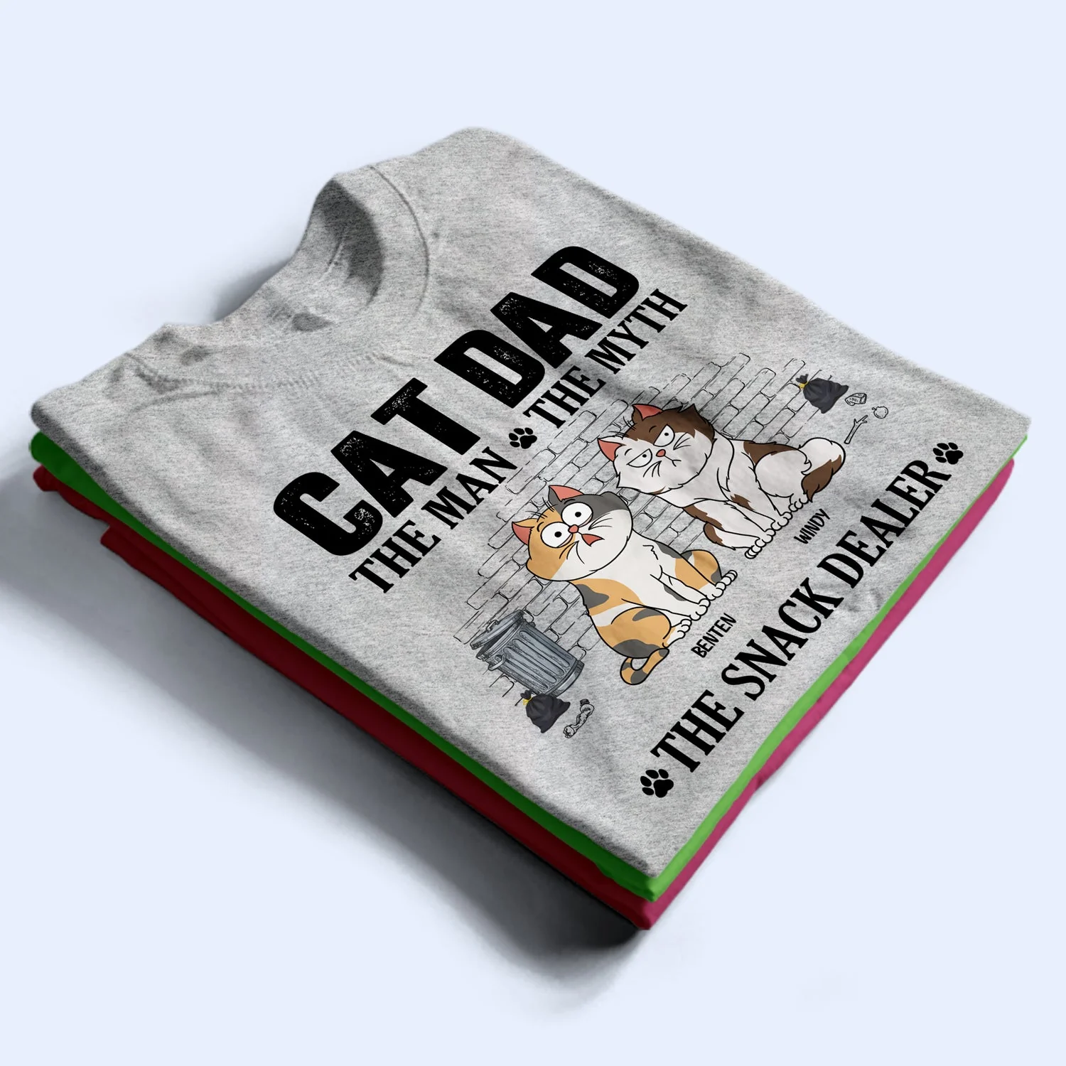 The Man The Myth The Snack Dealer - Gift For Cat Dad - Personalized T Shirt - Image 2