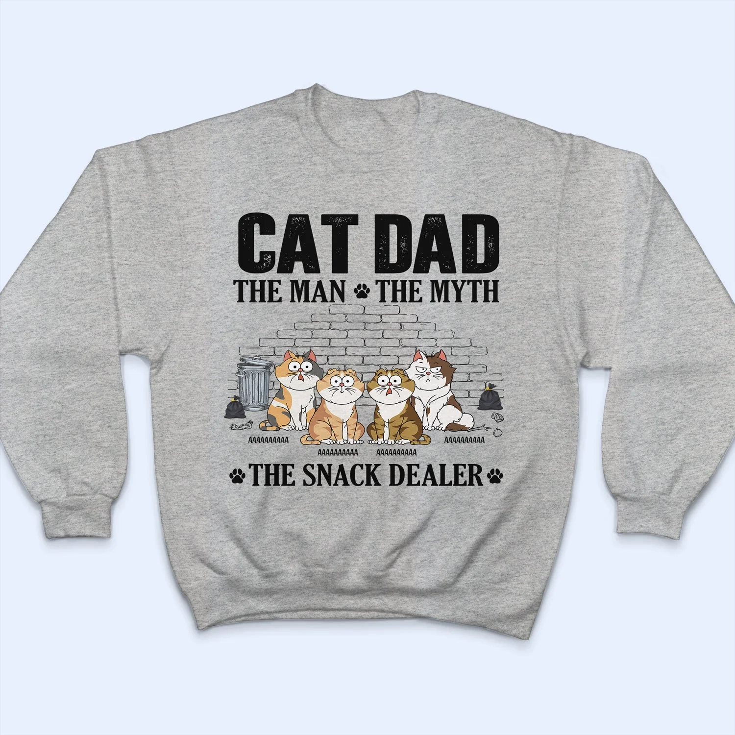 The Man The Myth The Snack Dealer - Gift For Cat Dad - Personalized T Shirt - Image 5
