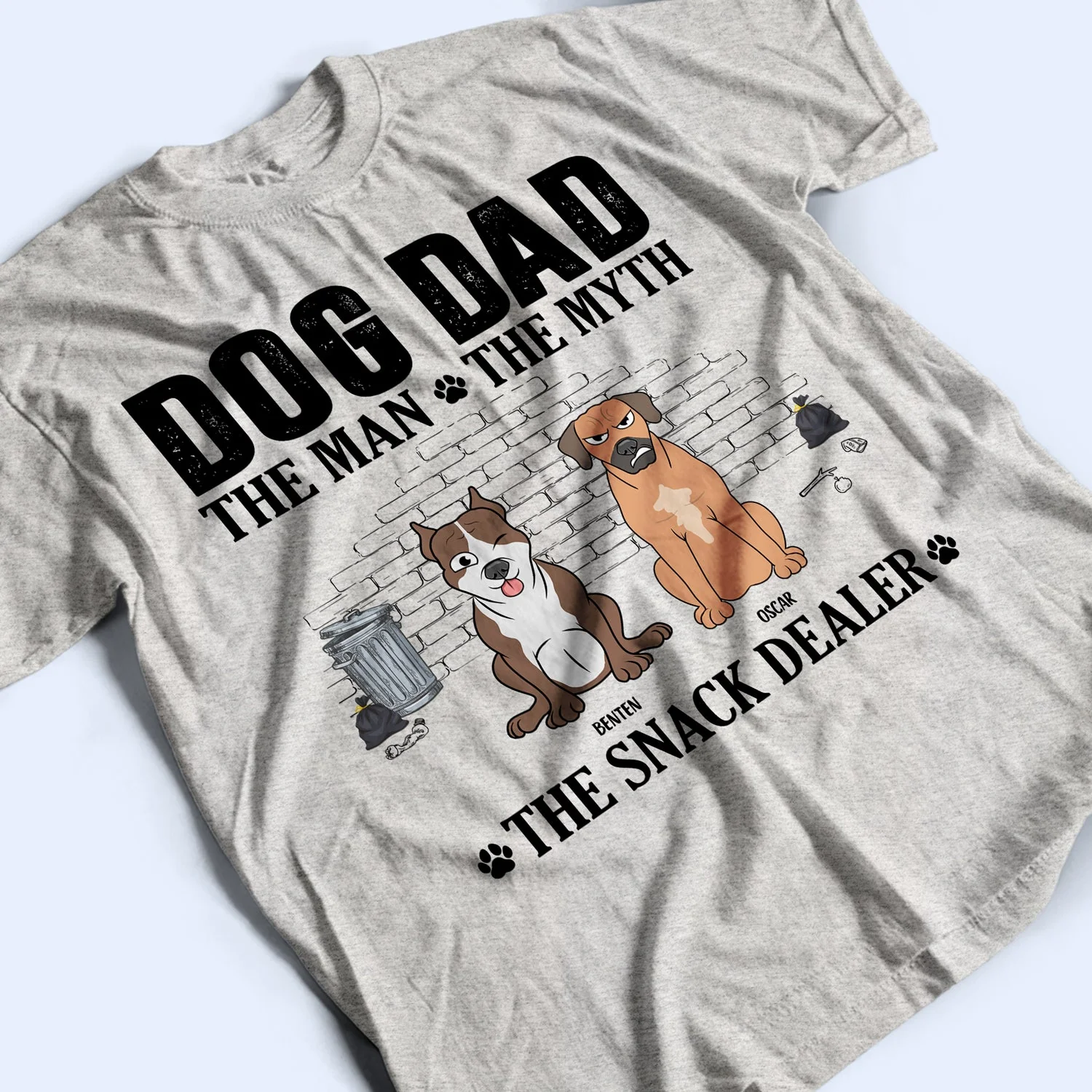 The Man The Myth The Snack Dealer - Gift For Dog Dad - Personalized T Shirt - Image 3
