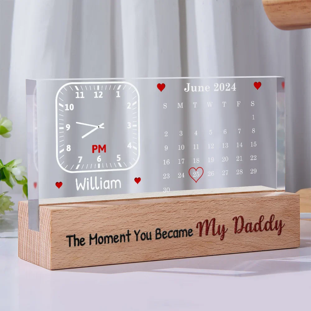 The Moment You Became My Mommy - Personalized Rectangle LED Light - Image 2