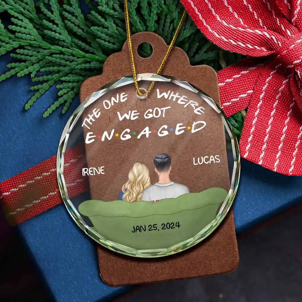 The One Where We Got Married - Personalized Circle Glass Ornament - Image 5