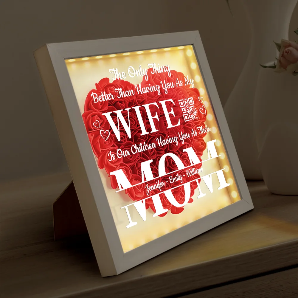 The Only Thing Better Is Our Children Having You As Their Mom - Personalized LED Light Flower Shadow Box - Image 4