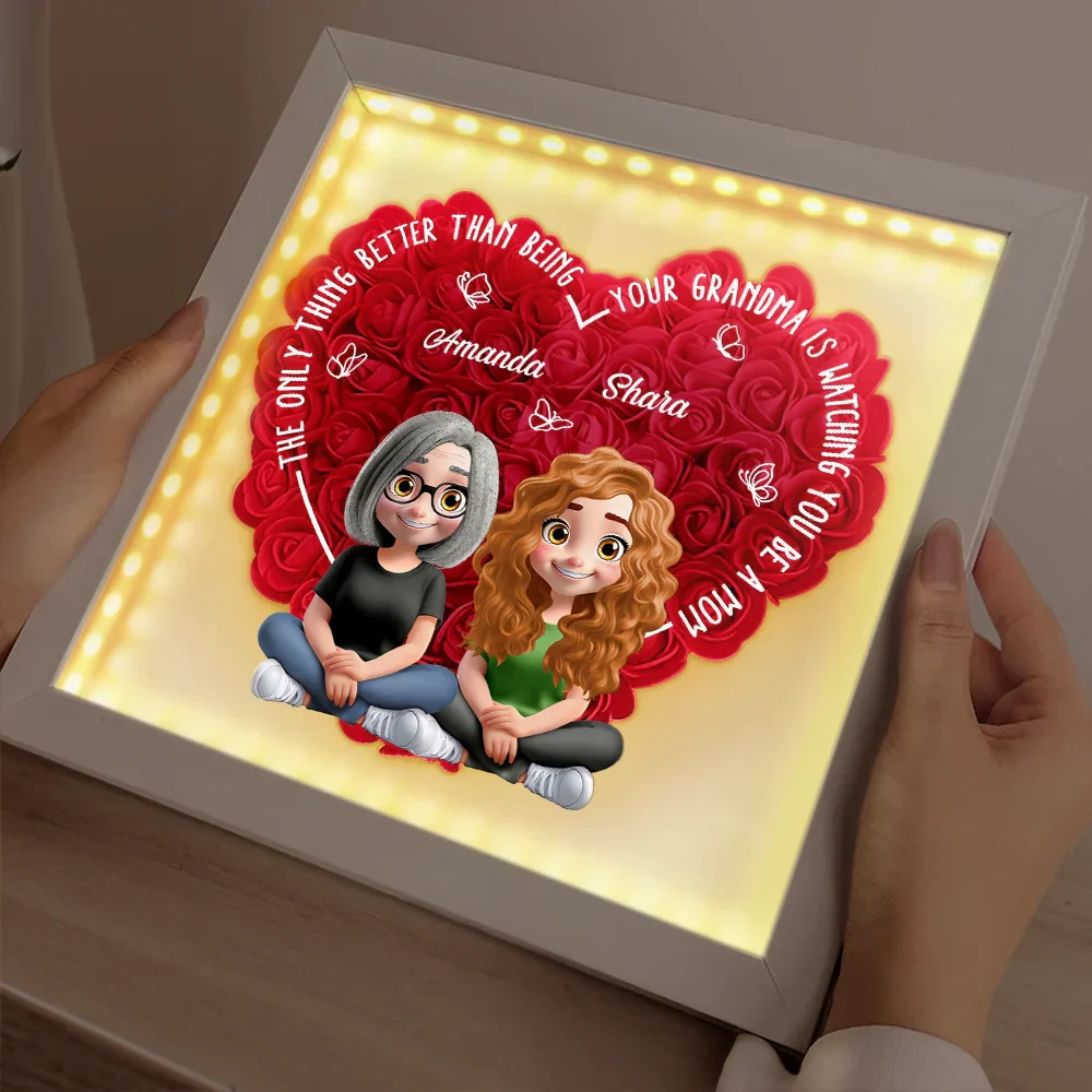 The Only Thing Better Than Being Your Mom - Personalized LED Light Flower Shadow Box - Image 2