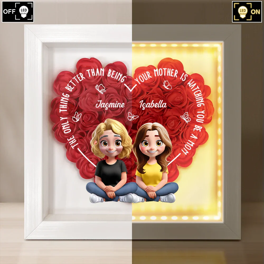 The Only Thing Better Than Being Your Mom - Personalized LED Light Flower Shadow Box - Image 3