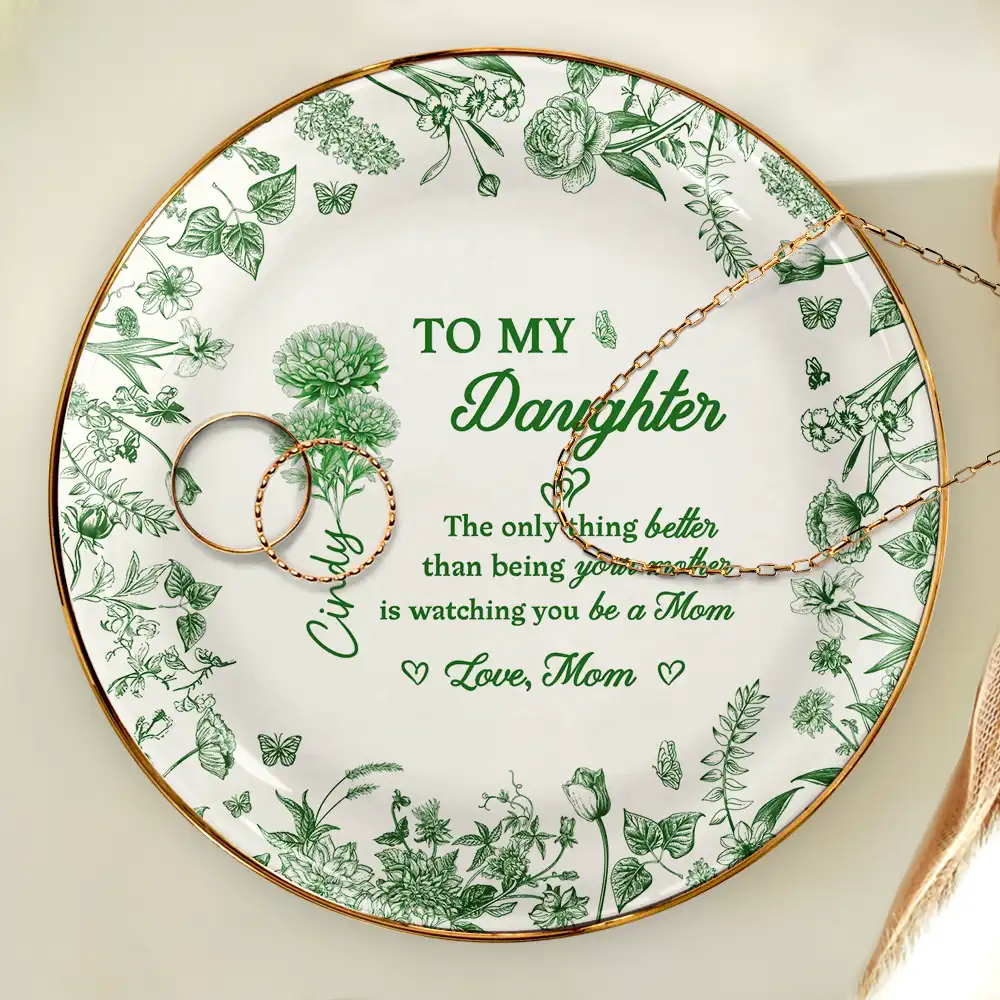 The Only Thing Better Than Being Your Mom Toile Birth Month Flower - Personalized Ring Dish - Image 4