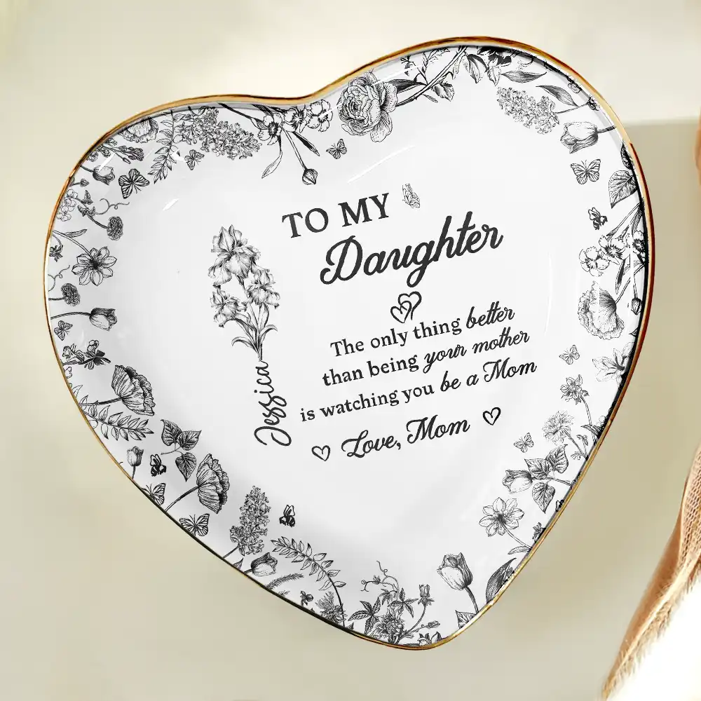 The Only Thing Better Than Being Your Mom Toile Birth Month Flower - Personalized Ring Dish - Image 5