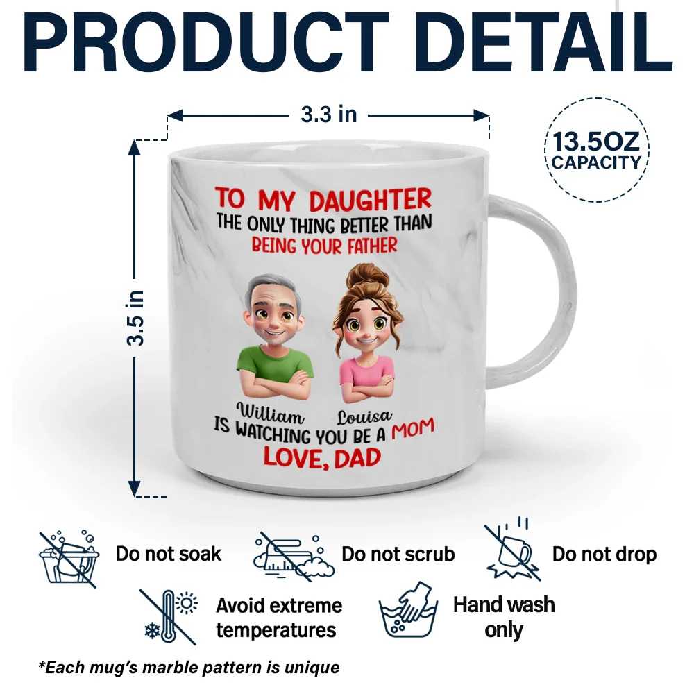 The Only Thing Better Than Being Your Mother Father - Personalized Marble Mug - Image 6