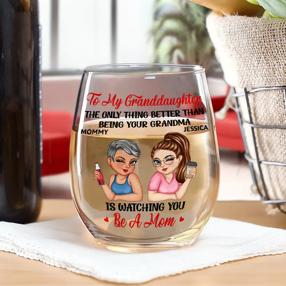 The Only Thing Better Than Being Your Mother Grandma - Personalized Stemless Wine Glass - Image 2