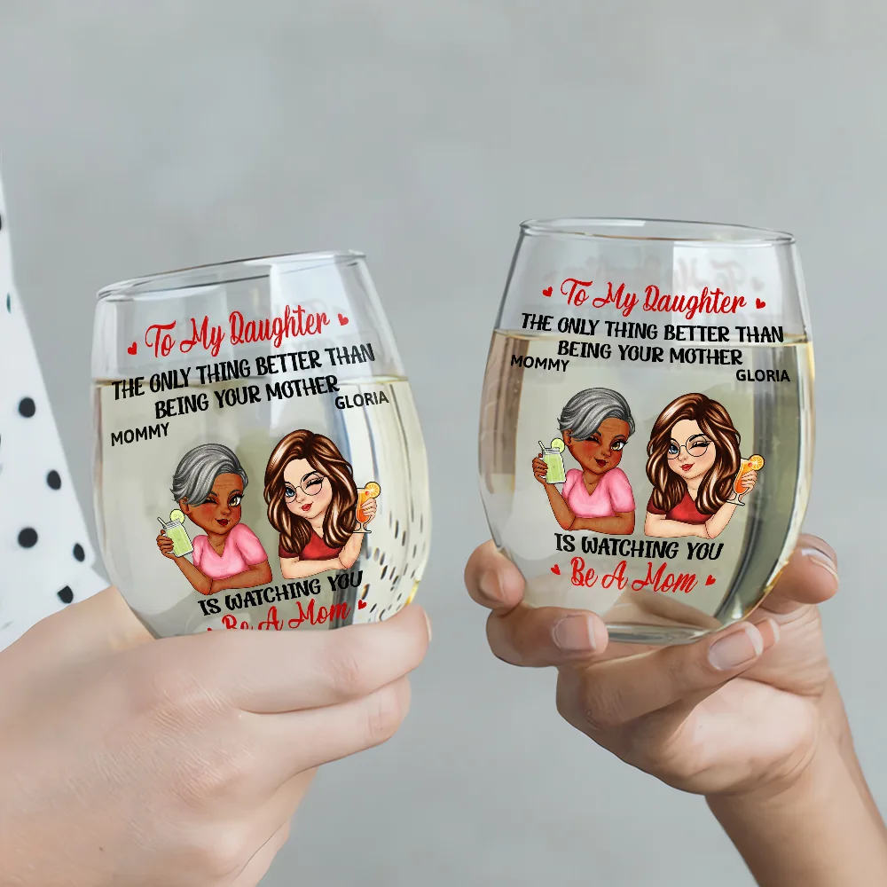The Only Thing Better Than Being Your Mother Grandma - Personalized Stemless Wine Glass - Image 3