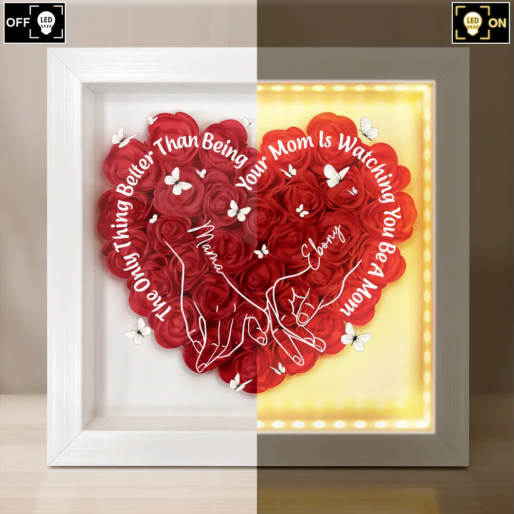 The Only Thing Better Than Being Your Mother - Personalized LED Light Flower Shadow Box - Image 3