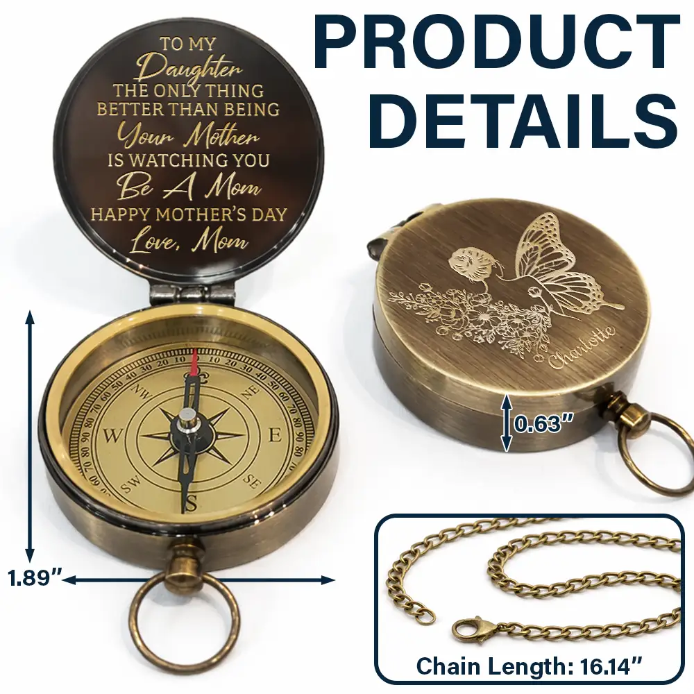 The Only Thing Better Than Having You - Personalized Engraved Brass Compass - Image 4