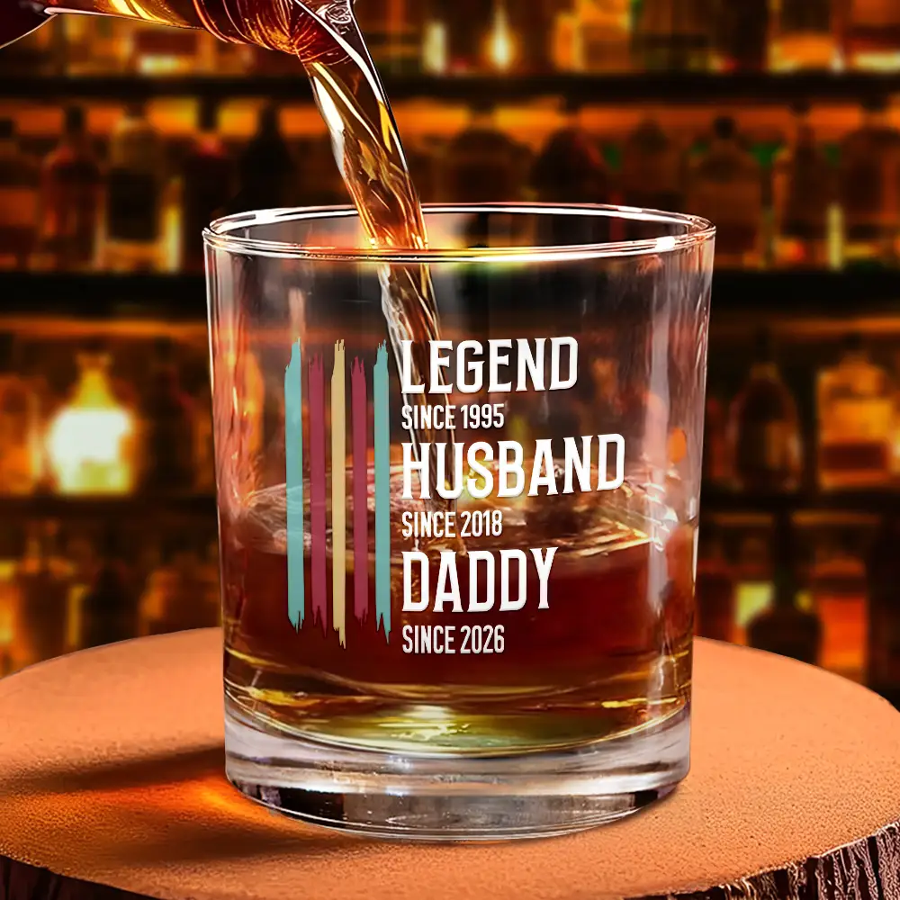 The Original Legend Legend Husband Daddy Grandpa - Personalized Whiskey Glass - Image 4
