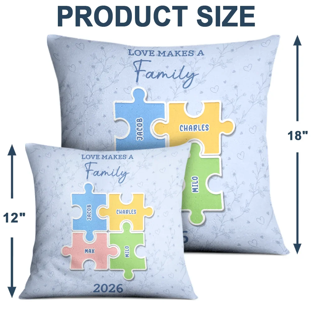 The Pieces That Make Our Family Puzzle - Personalized Pillow - Image 4