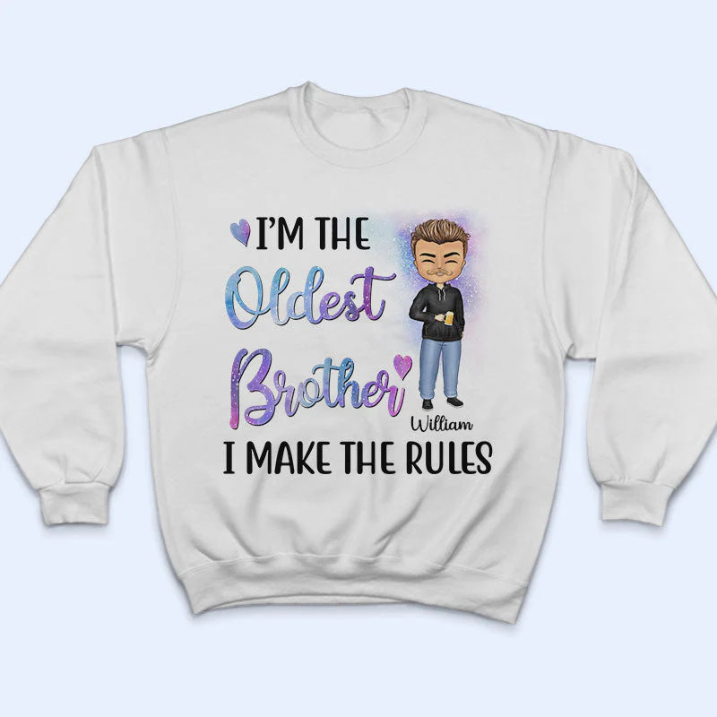 The Rules Sister Brother - Family Sibling Gift - Personalized Custom Hoodie - Image 2