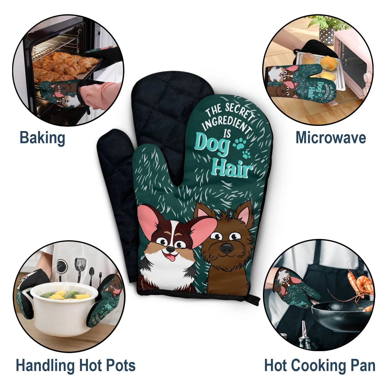 The Secret Ingredient Is Dog Hair - Gift For Dog Lovers - Personalized Oven Mitts, Pot Holders - Image 5