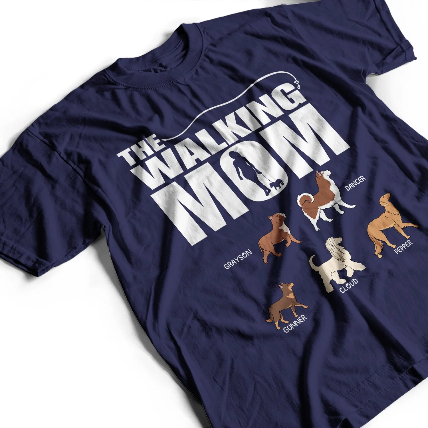 The Walking Dog Dad Mom - Gift For Pet Lovers - Personalized T Shirt - Image 3