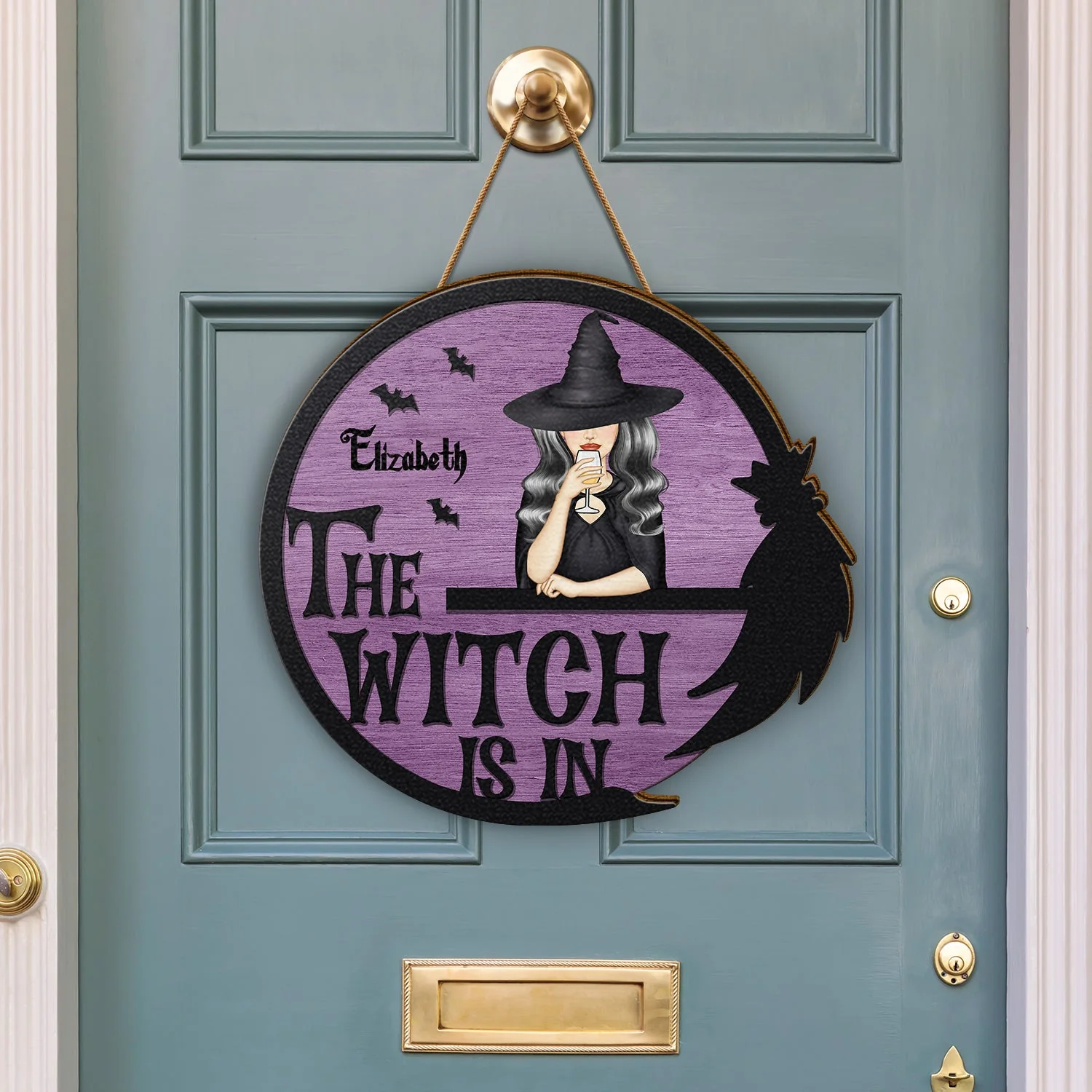 The Witch Is In - Gift For Yourself, Gift For Women - Personalized Custom Shaped Wood Sign - Image 3