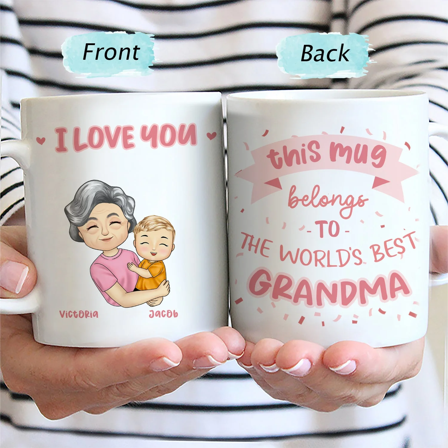 The World's Best Mom Grandma - Gift For Mother, Grandmother - Personalized Mug - Image 2