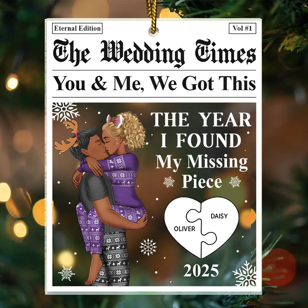 The Year I Found My Missing Piece The Love Times - Personalized Custom Shaped Acrylic Ornament - Image 3