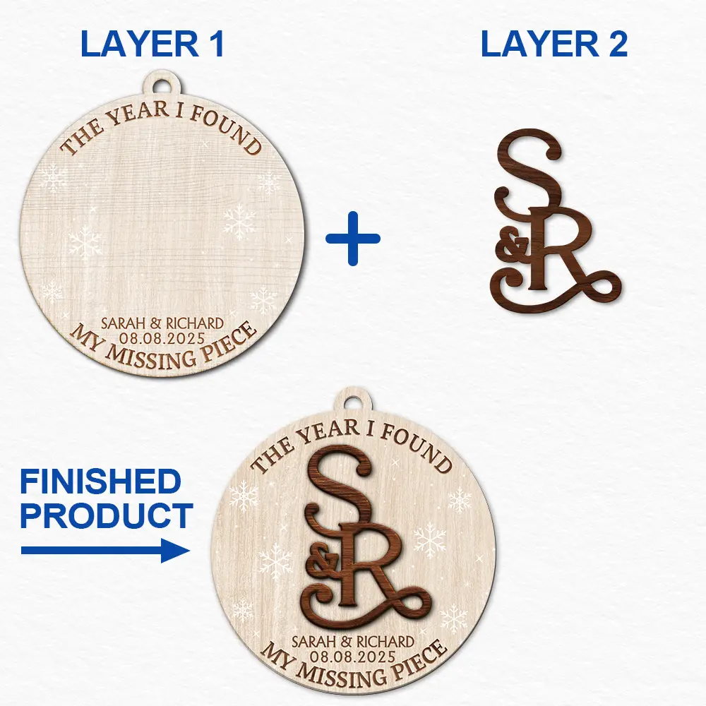 The Year I Found My - Personalized 2-Layered Wooden Ornament - Image 6
